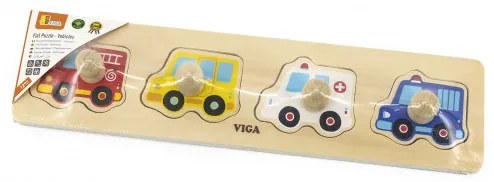 Prvé puzzle s rúčkami Viga 44535 autíčka