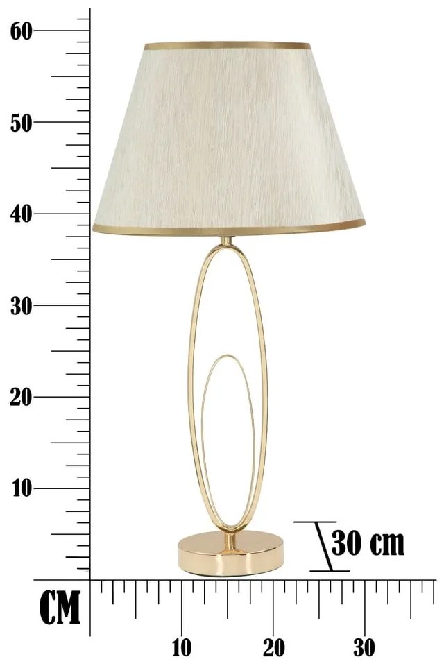 Biela stolová lampa s konštrukciou v zlatej farbe Mauro Ferretti Glam Flush