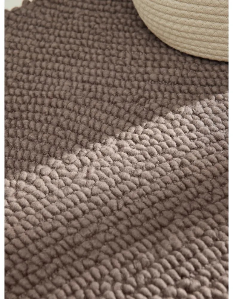 Ručne tkaný vlnený behúň taupe 80x300 cm Eleni Taupe – Hanse Home