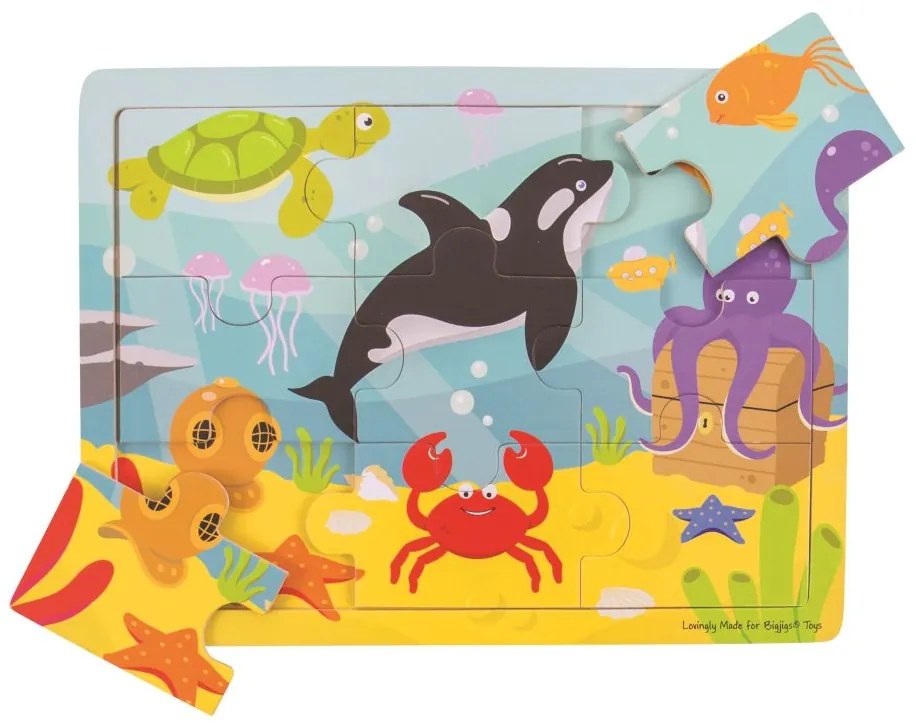 Bigjigs Toys Drevené puzzle morský svet