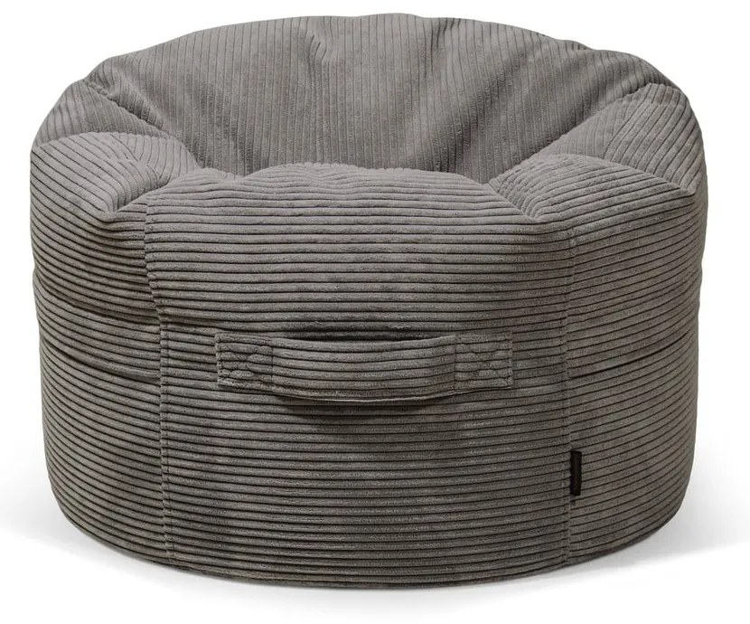 Tmavosivý menčestrový detský sedací vak Roll 80 – SLOWDOWN