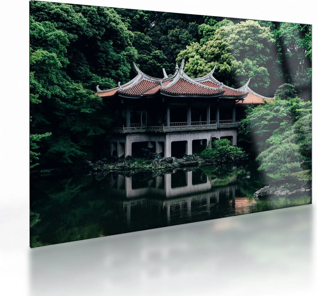 Sklenený obraz z japonskej národnej záhrady (70x50 cm)