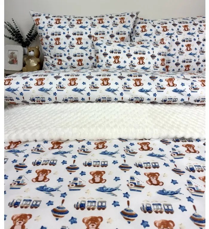 INTERMEDIC SK Posteľná obliečka Macko s vláčikom 140x200/70x90cm