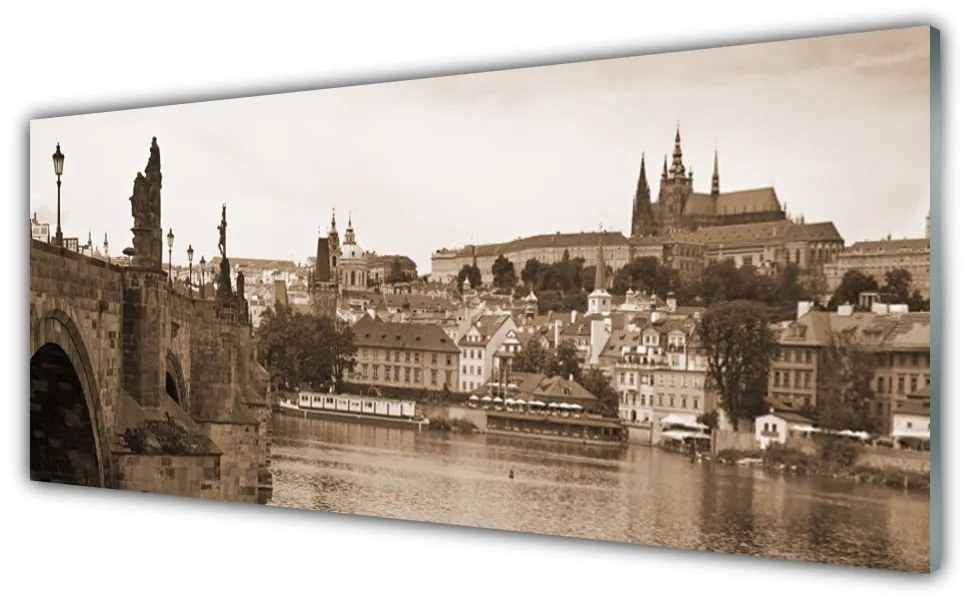 Obraz na akrylátovom skle Praha most krajina 125x50 cm