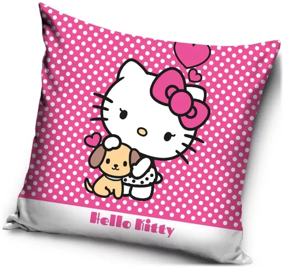 Dekoračný vankúš Hello Kitty a jej maznáčik - 40 x 40 cm