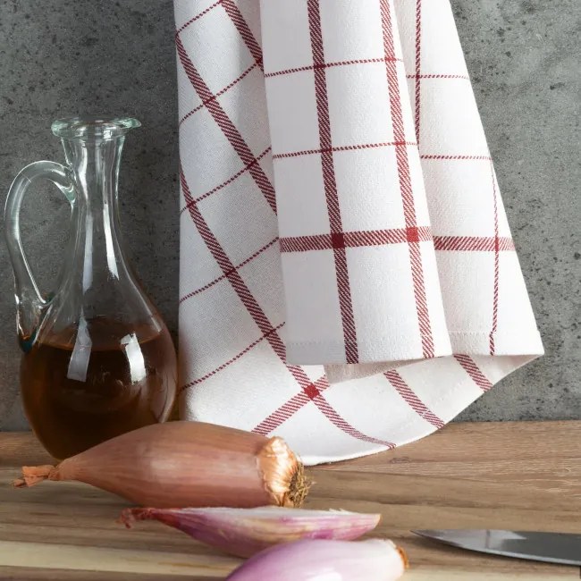 Sada kuchynských utierok CHECK červená