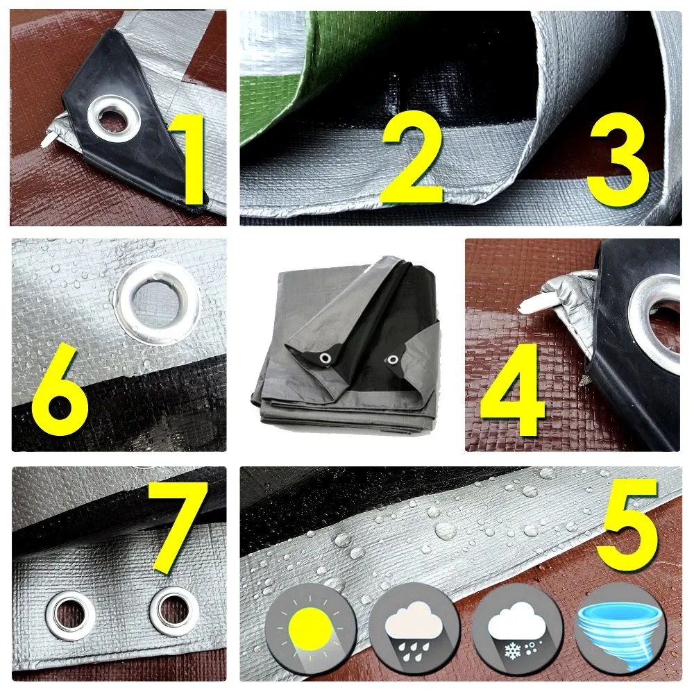 Strieborná vodeodolná krycia plachta 4m x 5m