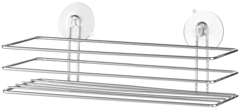 BISK Erga NIAGARA, polička na kozmetiku 28x11,5cm na prísavky, chrómová, ERG-04118