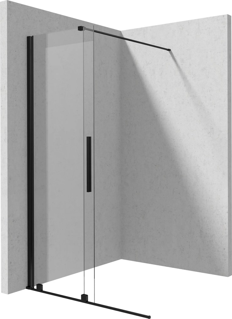 Deante Jasmin, Walk-in posuvná sprchová zástena 1200x1950 mm, 6mm číre sklo s ActiveCover, čierny profil, DEA-KTJ_N32R