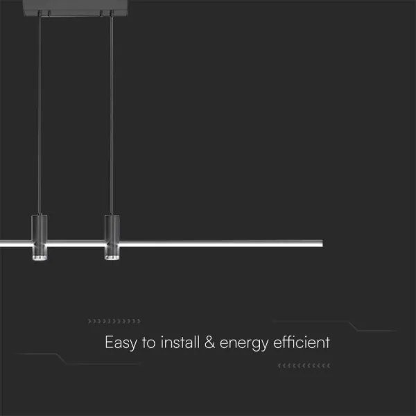 LED Luster na lanku LED/19W/230V 4000K čierna