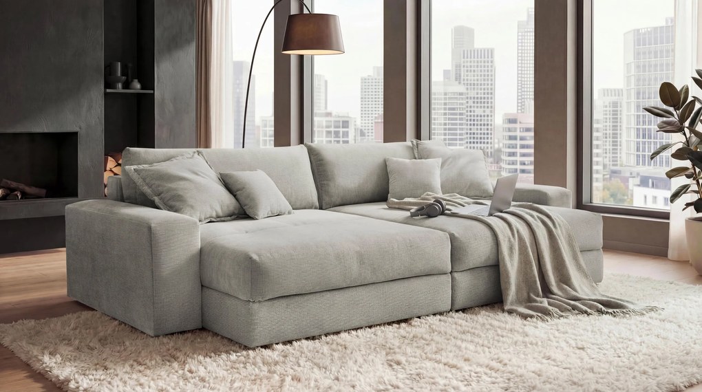 XXXLutz VEĽKÁ POHOVKA, textil, béžová P & B - Sedačky - 002220024209
