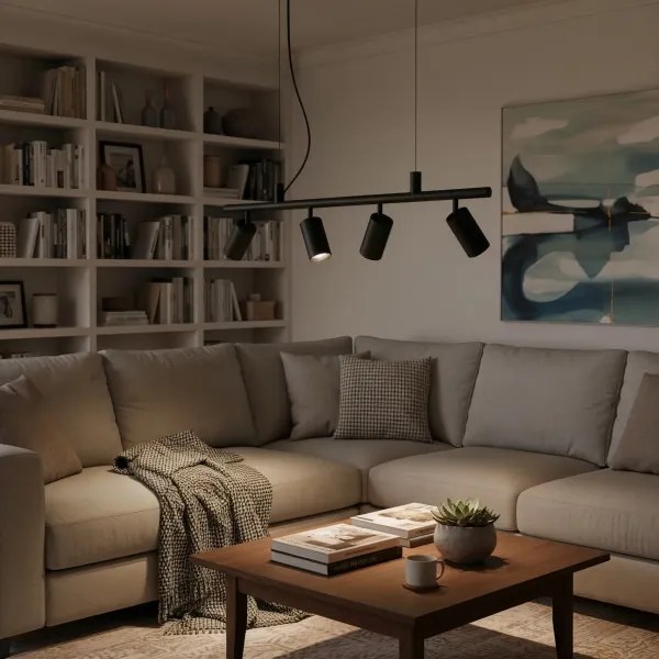 Ideal Lux - LED Luster na lanku DYNAMITE 4xGU10/7W/230V CRI 90 čierna