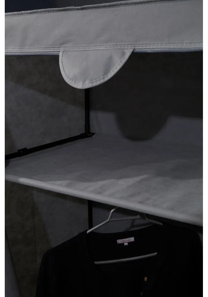 Sivá látková šatníková skriňa 90x160 cm Dara – Premier Housewares
