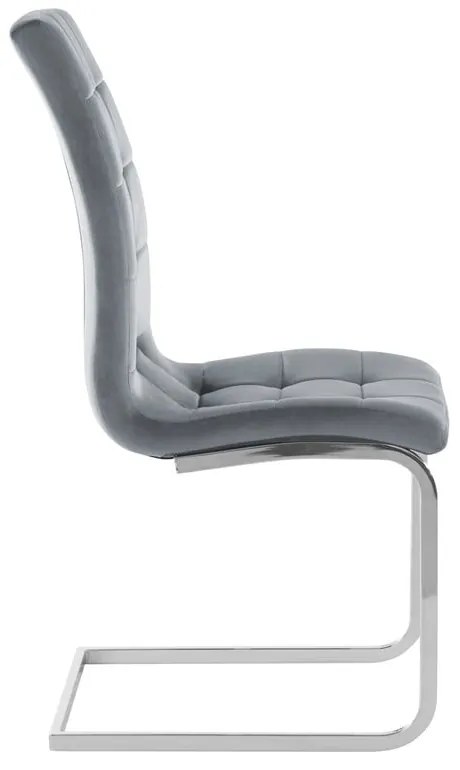 Sivé zamatové jedálenské stoličky v súprave 2 ks Lola – Støraa