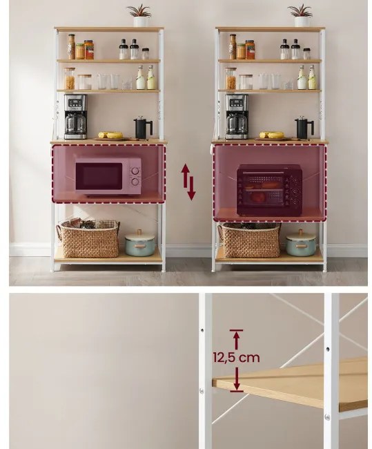 Kuchynská polica KKS019W09 biela / hnedá