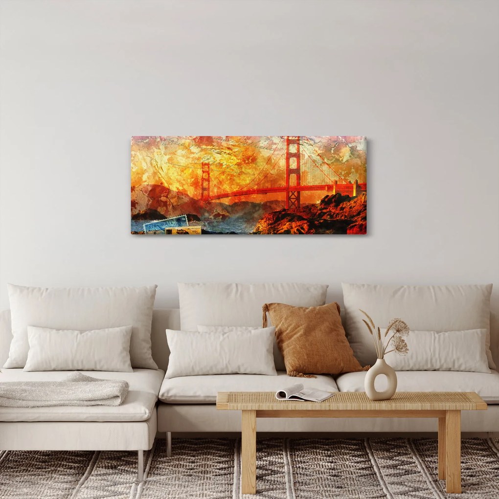Obraz - Golden Gate, San Francisco, Kalifornia (120x50 cm)