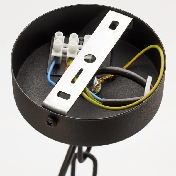 Jupiter 2108- Luster na reťazi ARTHUR 6xE27/15W/230V čierna/oranžová/mramorový dekor