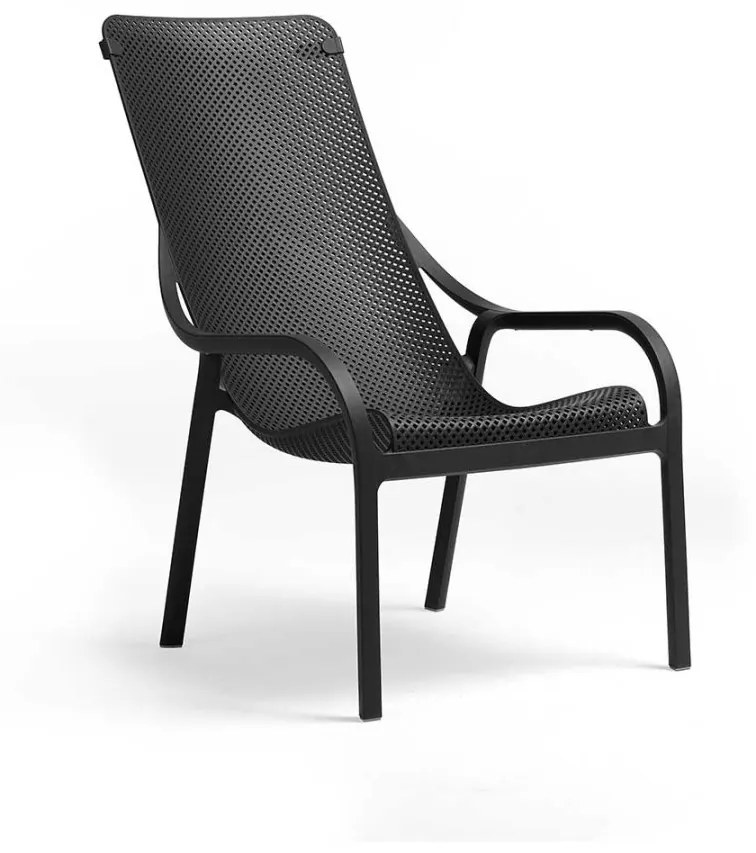 NET LOUNGE záhradné kreslo s podrúčkami bianco