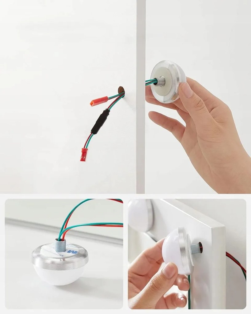 Toaletný stolík CELESTIA s LED osvetlením biely