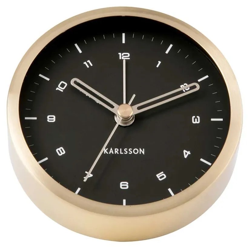 Budík Tinge čierny 9 × 3 cm