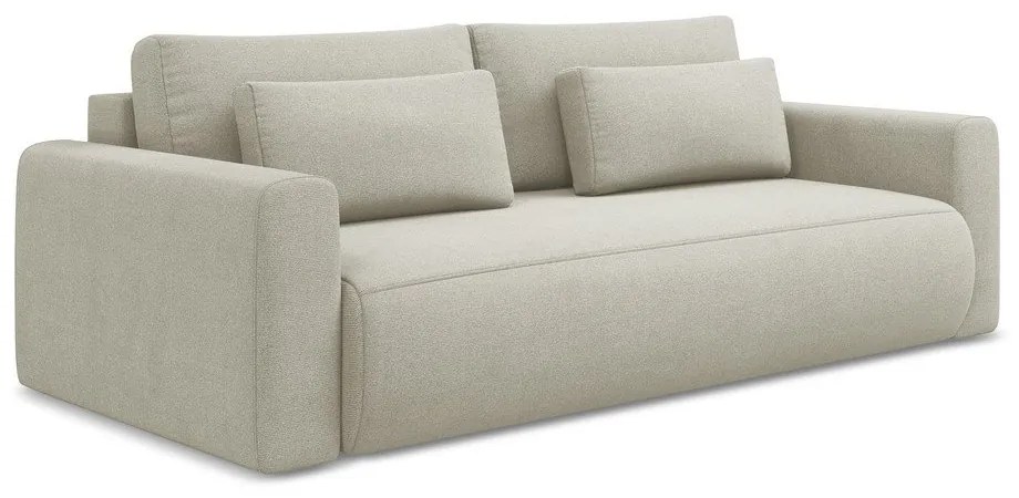 Béžová rozkladacia/s úložným priestorom pohovka 238 cm Kapua – Makamii