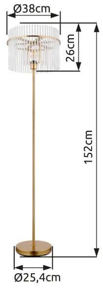 Globo 15698SM - Stojacia lampa GORLEY 1xE27/60W/230V zlatá