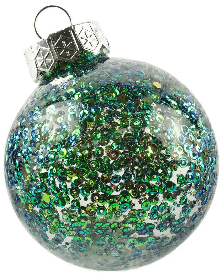 DECOLED Sada ozdob, prům. 7 cm, tmavě zelená