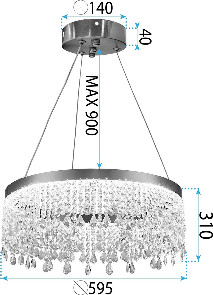 Toolight Toolight, LED stropné osvetlenie 60cm, 24W, 4000K, APP1731-1CP, zlatá, OSW-04342