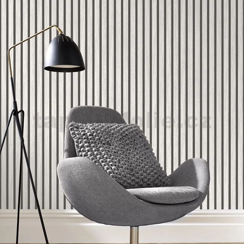 Papierové tapety na stenu IMPOL 277776, rozmer 10,05 m x 0,53 m, lamely dub biely, IMPOL TRADE