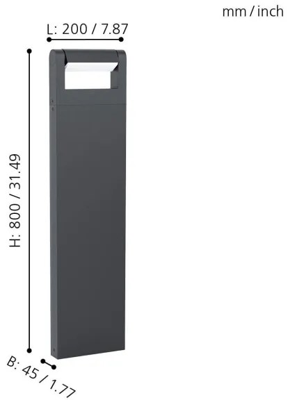 Eglo 98708 - LED Vonkajšia lampa BRIANZA LED/4,8W/230V IP44