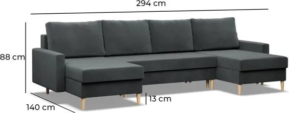 Sedacia súprava BLANK Comfort v tvare U hnedá