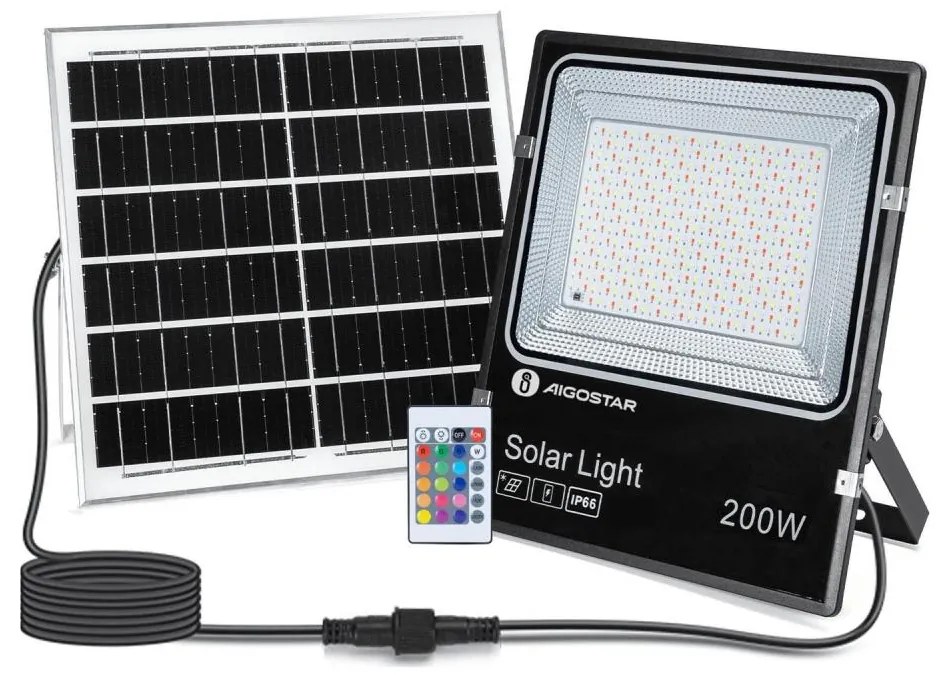 Aigostar B.V. Aigostar - LED RGB Stmievateľný solárny reflektor LED/200W/3,2V IP66 + DO AI1858