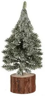 Vianočná dekorácia Stromček na kláte, 19 cm, srienistý, SET 2 KS