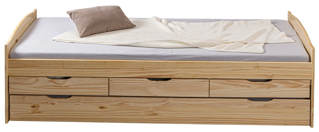 Inter Link Funkčná posteľ s 3 zásuvkami (Marinella – prírodná) (100161881)