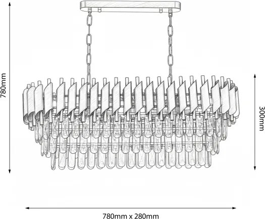 Brilagi - Luster na reťazi ECLIPSE 10xE14/10W/230V 78x28 cm čierna/zlatá