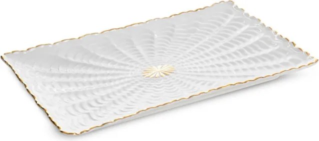 Dekoratívny podnos GAIA 01 krémový / zlatý