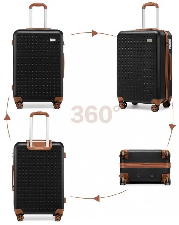 Konofactory Čierny príručný luxusný kufor "Journey" s TSA zámkom - M (35l)