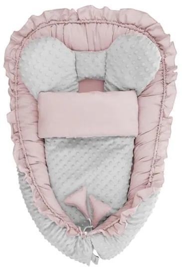 BELISIMA Hniezdočko s perinkou pre bábätko Minky Belisima Mouse ružové