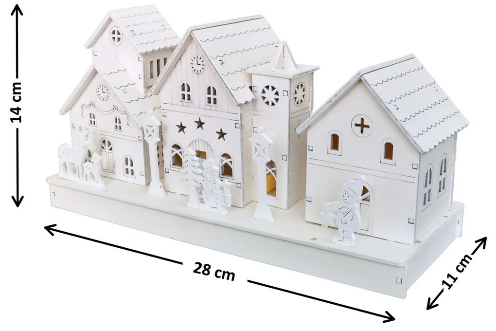 Vianočná svetelná dekorácia Village, 28 x 14 x 11cm, LED