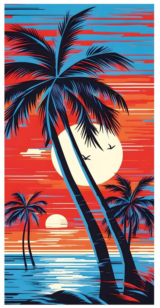 PLÁŽOVÁ OSUŠKA Z MIKROVLÁKNA TROPICAL3 100X180 CM VZOROVANÁ