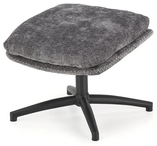 Křeslo s podnožkou Dario popelavě šedé