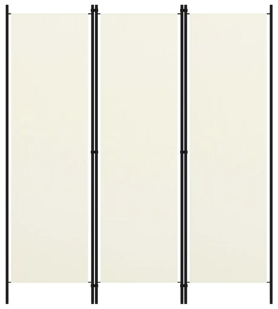 vidaXL Paraván s 3 panelmi, krémovo biely 150x180 cm