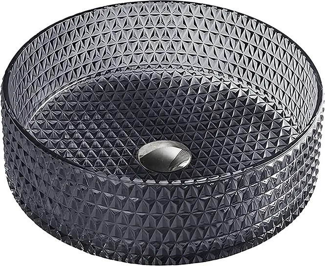 BPS-koupelny Sklenené umývadlo na dosku HYD-BRT1-BL-360 36x12 cm, čierny lesk