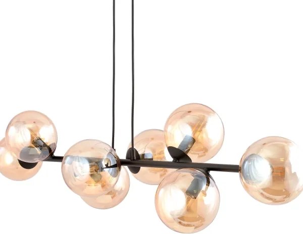 Luster na lanku ROSSI 8xE14/10W/230V čierna/béžová