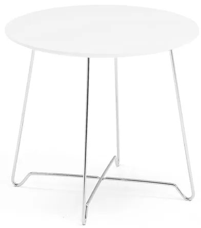 Kaviarenský stolík IRIS, výška 460 mm, chróm / biela