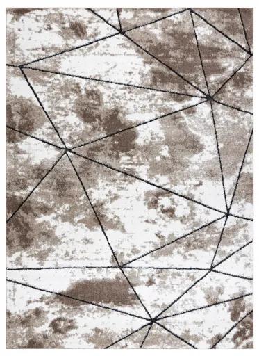 Moderný koberec COZY Polygons, geometrický, hnedý