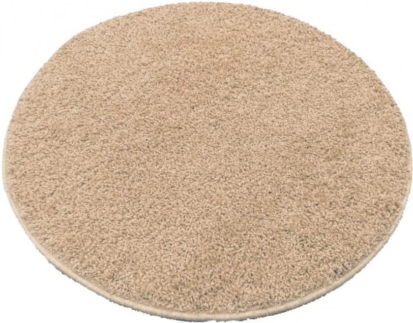Vopi koberce Kusový kulatý koberec Color shaggy béžový - 400x400 (průměr) kruh cm