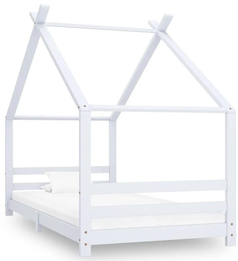 Rám detskej postele biely 90x200 cm borovicový masív