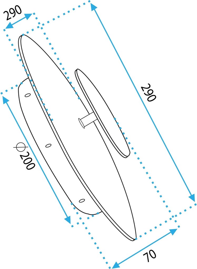 Toolight Toolight, LED nástenné svietidlo, 13W, APP1270, čierna-zlatá, OSW-06583