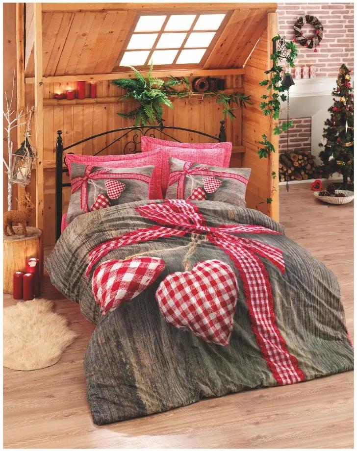 Set bavlnenej posteľnej obliečky Hearts, 200 × 220 cm